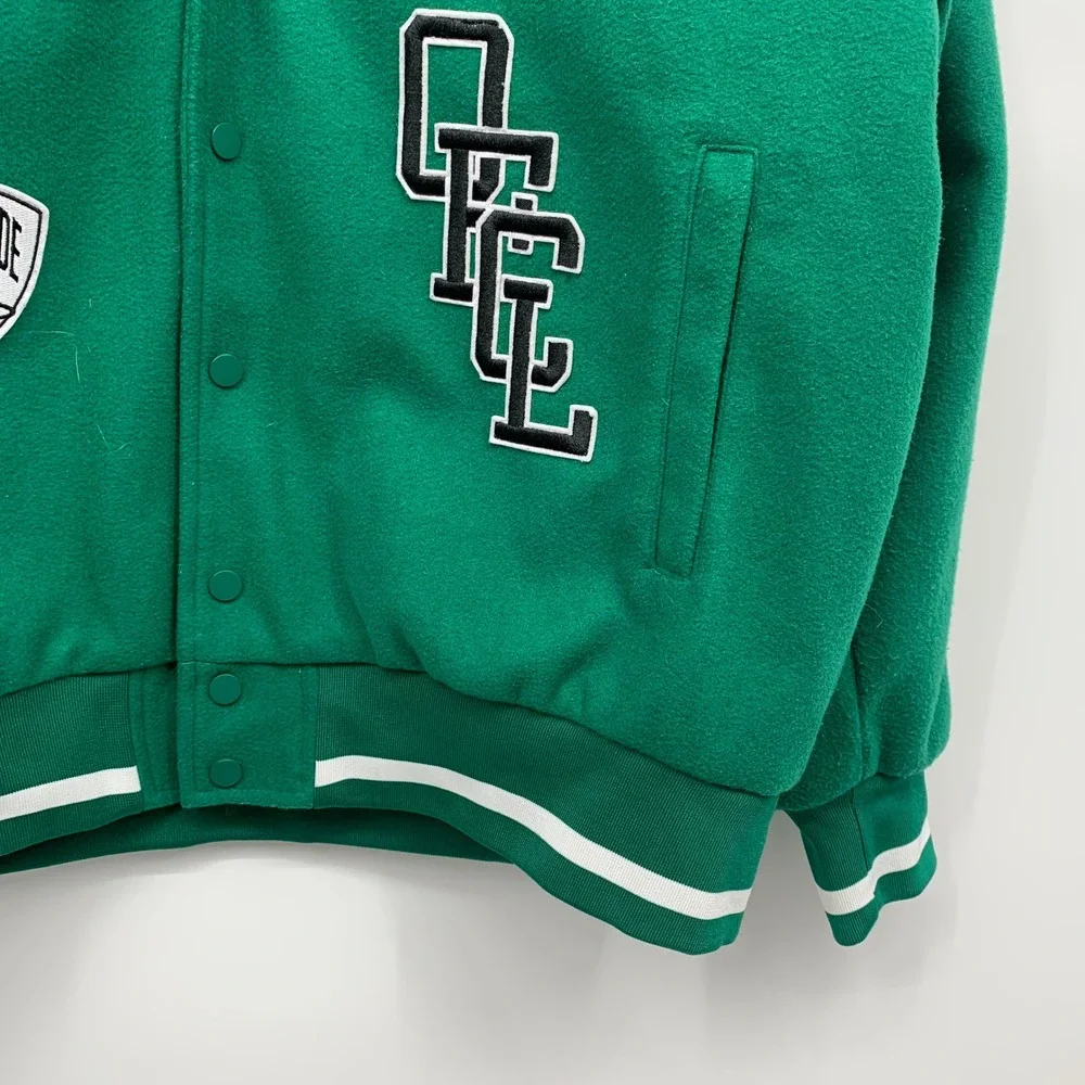 boohooMAN Varsity Jacket Mens M Green Excellent Official Man Limited Edition